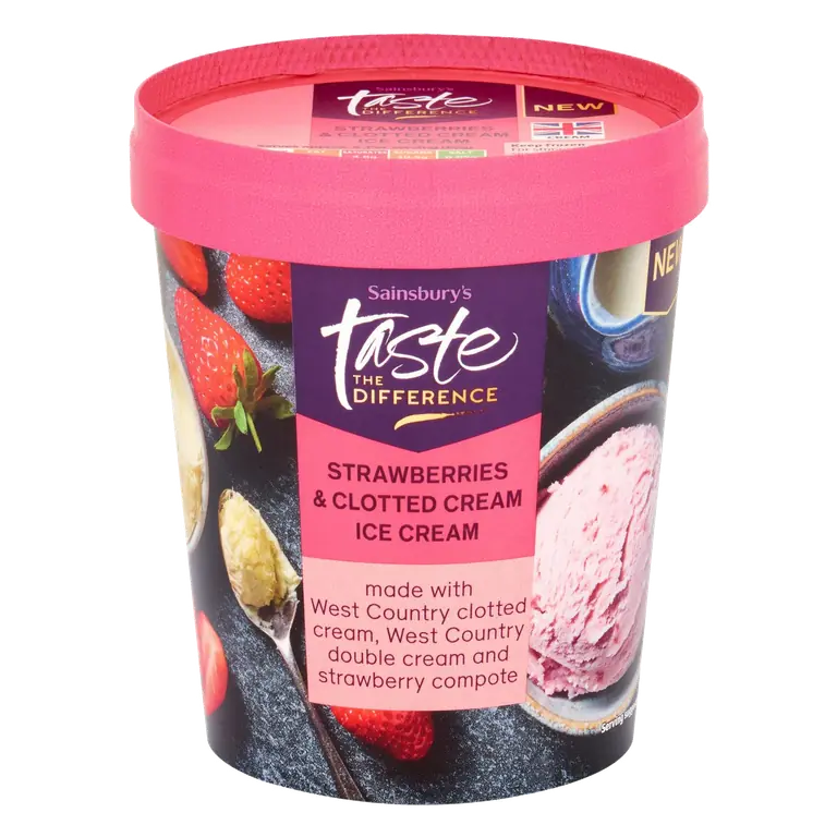 Strawberries & Clotted Cream Ice Cream, Taste the Difference 480ml