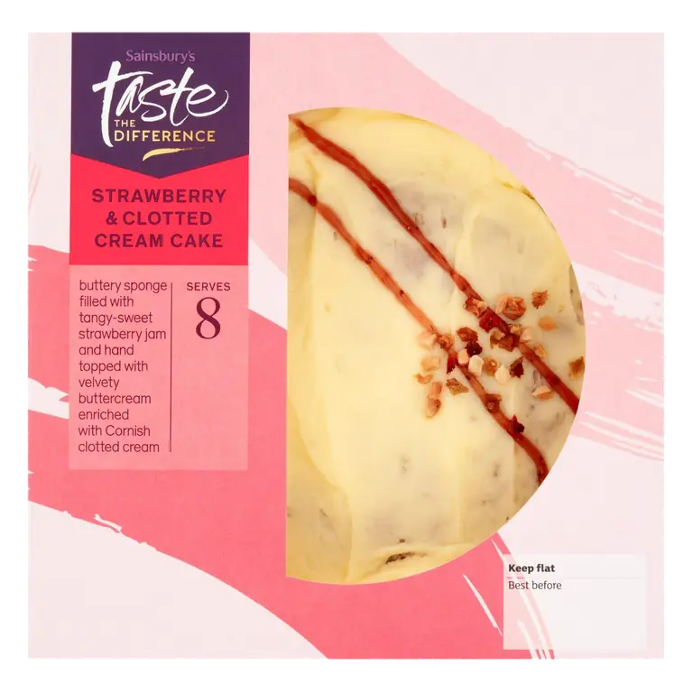 Strawberry & Clotted Cream Cake, Taste the Difference 490g