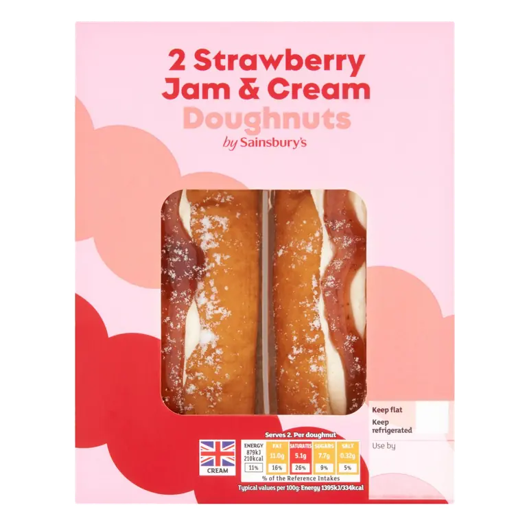 Strawberry Jam & Cream Doughnuts 2x63g