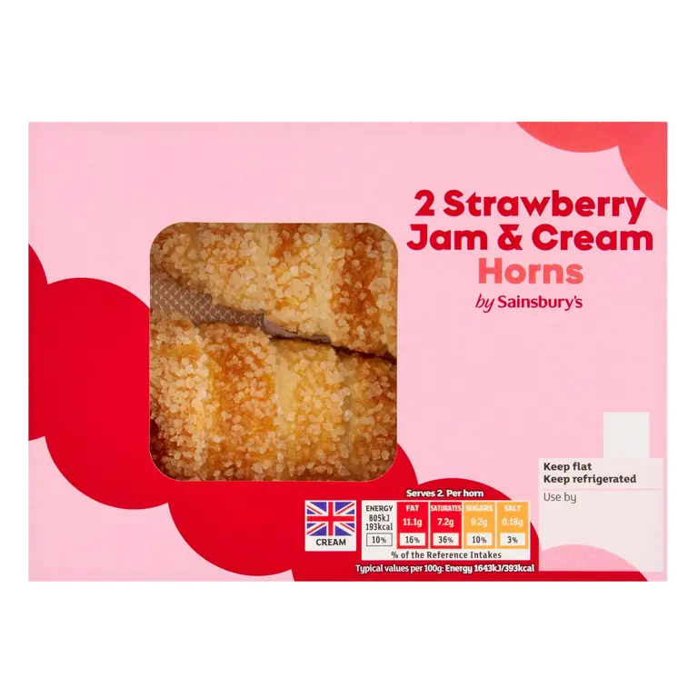 Strawberry Jam & Cream Horns 98g