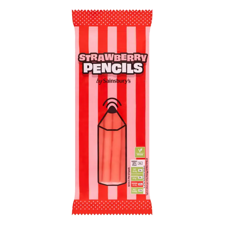 Strawberry Pencils Sweets 70g