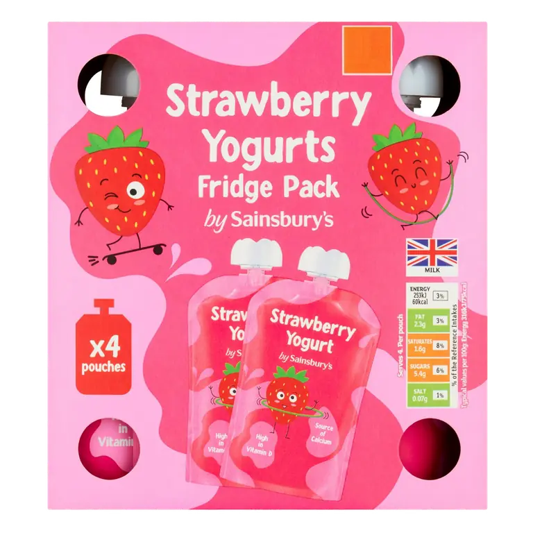 Strawberry Yogurts Fridge Pack 4 x 80g