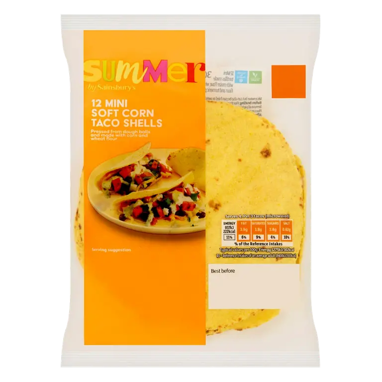 Summer 12 x Mini Soft Corn Tortilla Taco Shells 300g