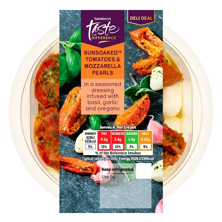 Sunsoaked Tomatoes & Mozzarella Pearls, Taste the Difference 180g
