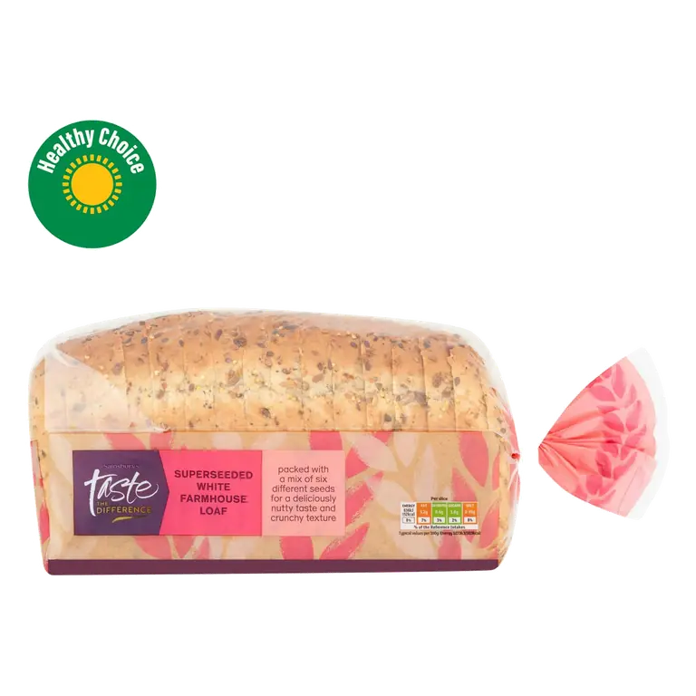 Super Seeds White Farmhouse Bread, Taste the Difference 800g