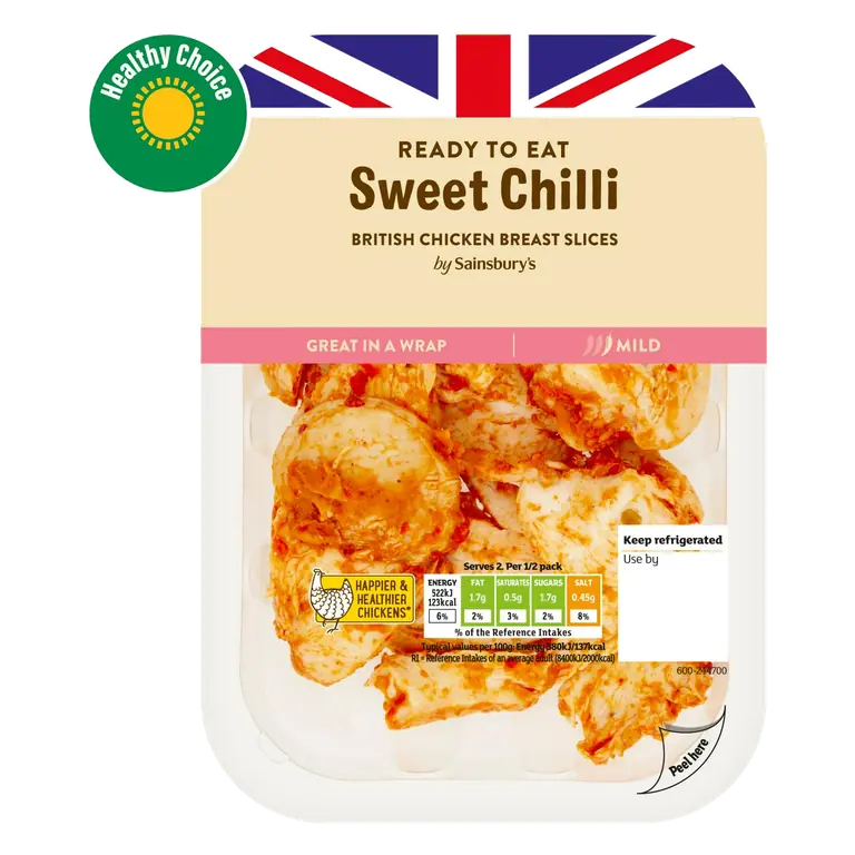 Sweet Chilli Sliced British Chicken Breast 180g