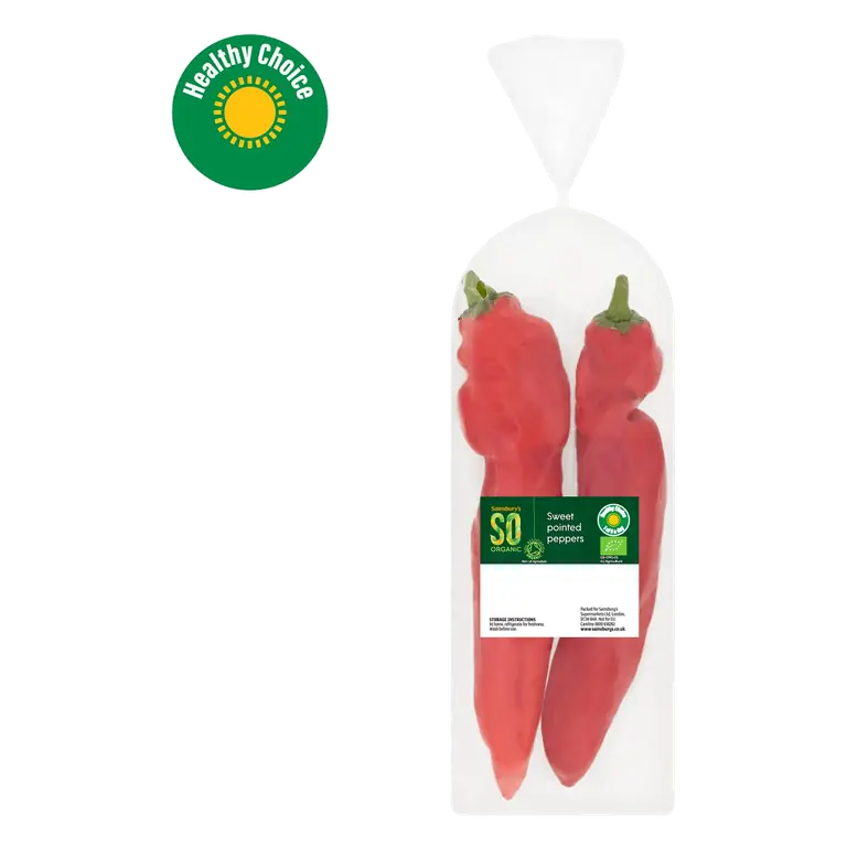 Sweet Pointed Peppers, SO Organic x2 (Colours May Vary)