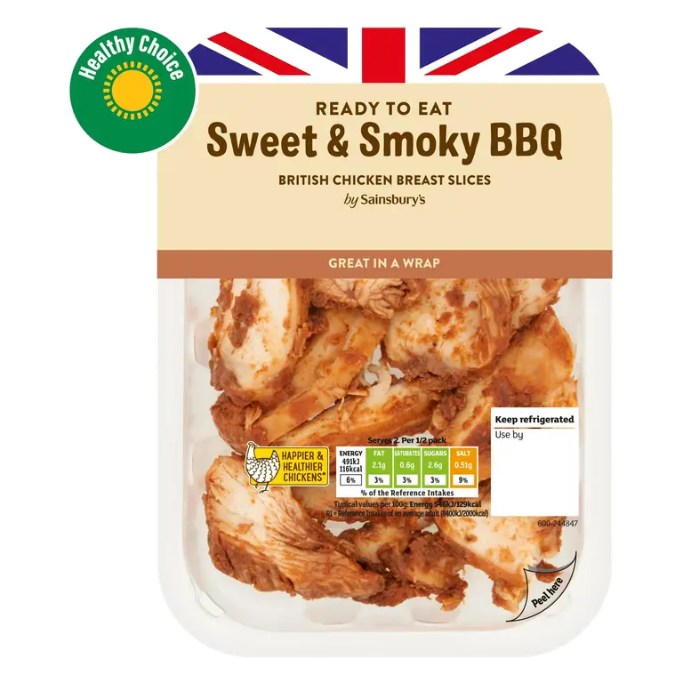 Sweet & Smokey BBQ Sliced British Chicken Breast 180g