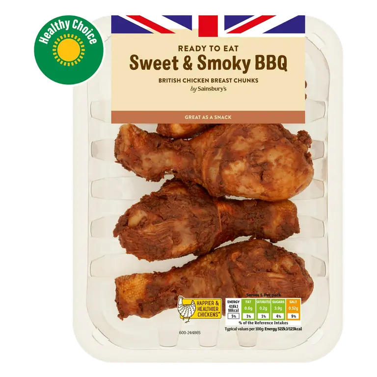 Sweet & Smoky Cooked British Chicken Drumsticks 430g