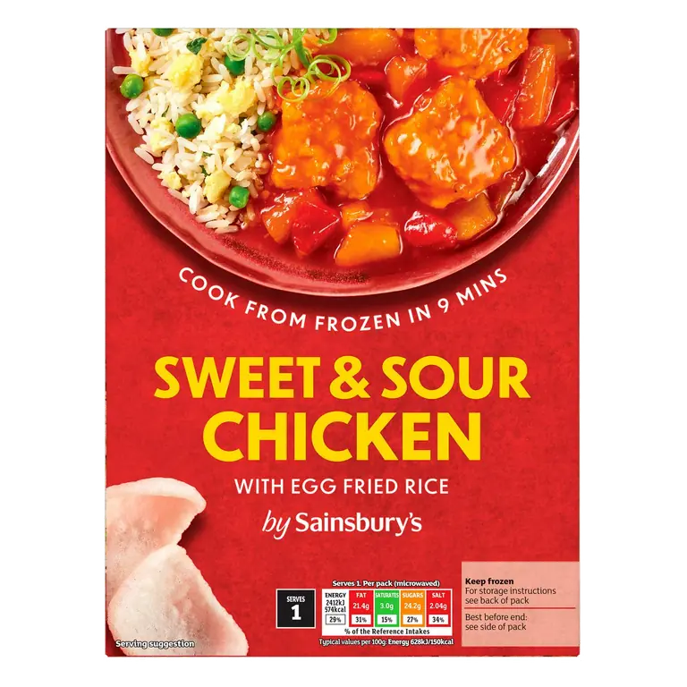 Sweet & Sour Chicken & Rice Ready Meal For 1 400g