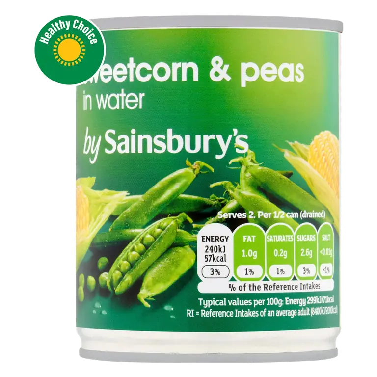 Sweetcorn & Peas in Water 198g