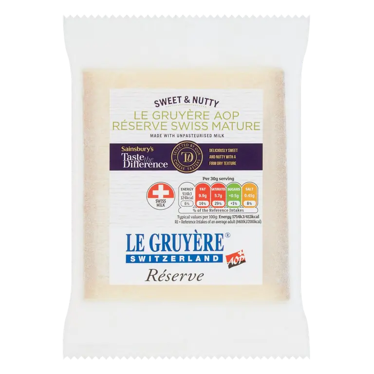 Swiss Mature Reserve Gruyere Cheese, Taste the Difference 200g