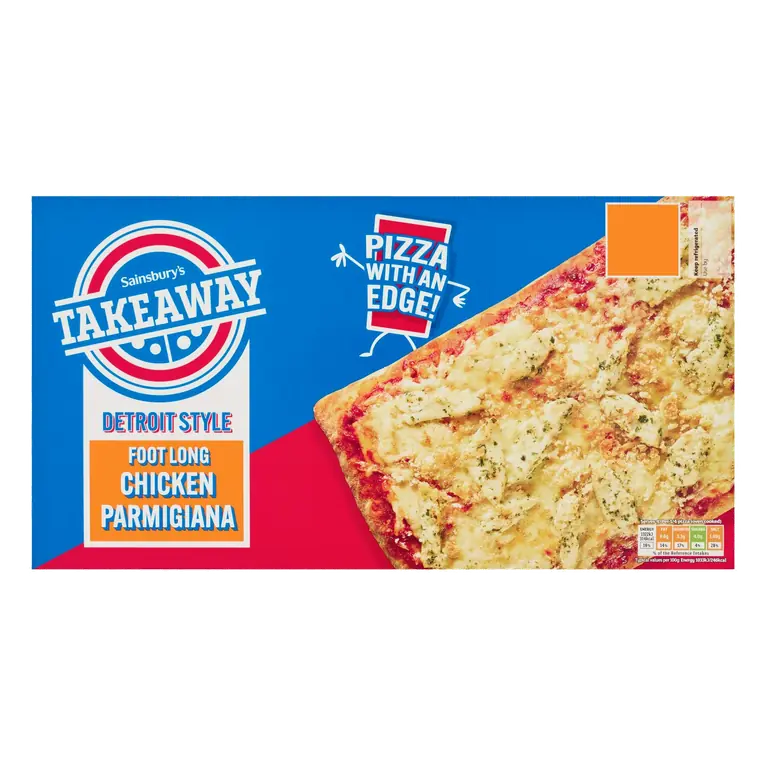 Takeaway 495g Detroit Style Foot Long Chicken Parmigiana Pizza
