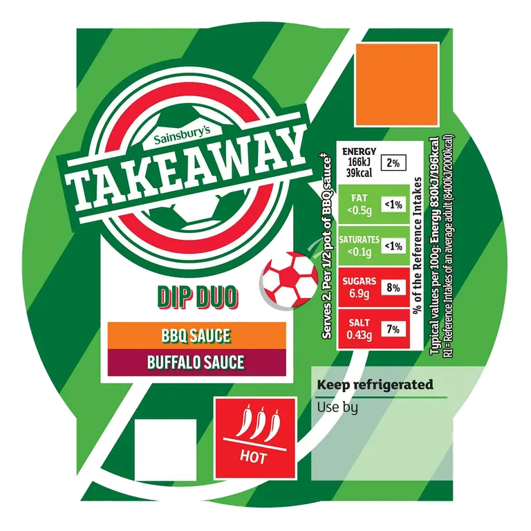 Takeaway 80g BBQ & Buffalo Sauce Dip Duo