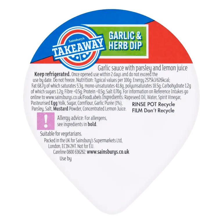 Takeaway Garlic & Herb Dip 90g