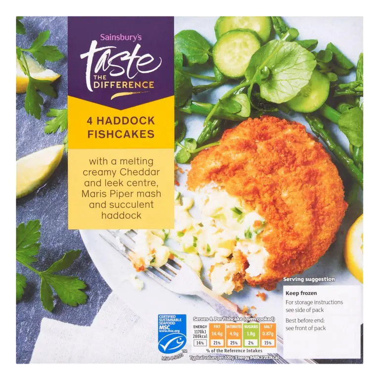 Taste the Difference 4 Melting Middle Smoked Haddock Fishcakes 580g