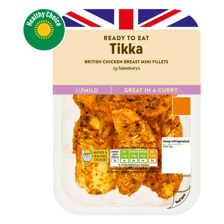 Tikka Cooked British Chicken Mini Fillets 170g (ready to eat)