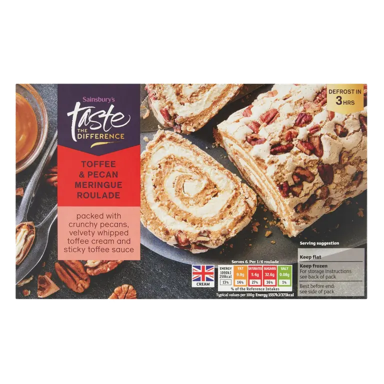 Toffee & Pecan Roulade Dessert, Taste the Difference 420g (serves 6)