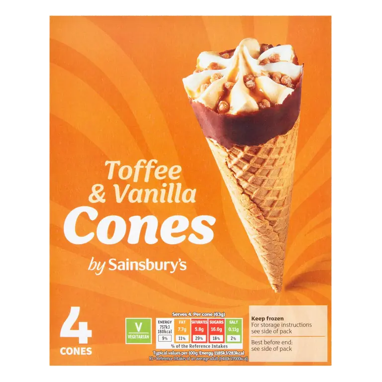 Toffee & Vanilla Cones 4x110ml
