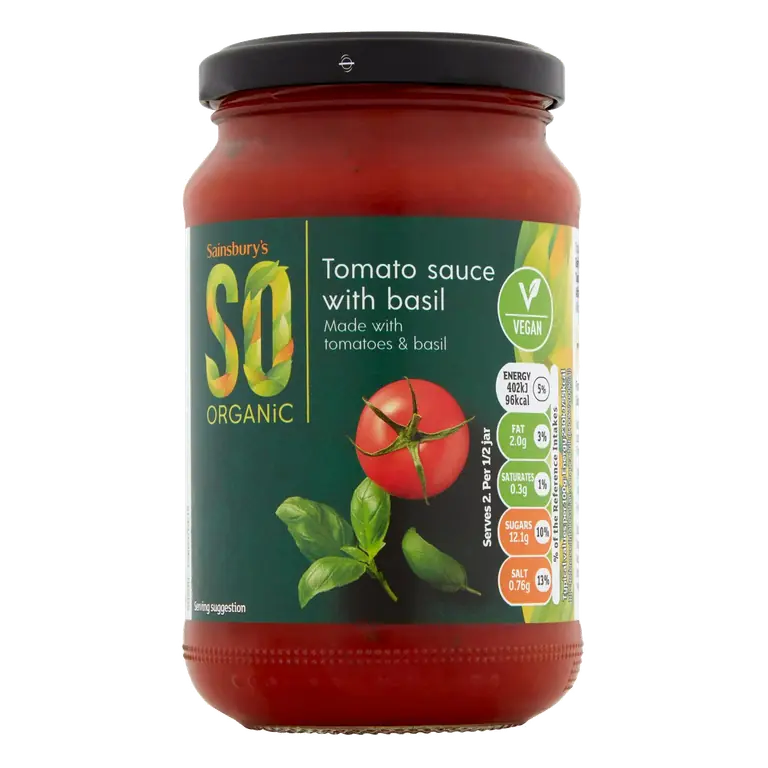 Tomato Sauce with Basil, SO Organic 350g