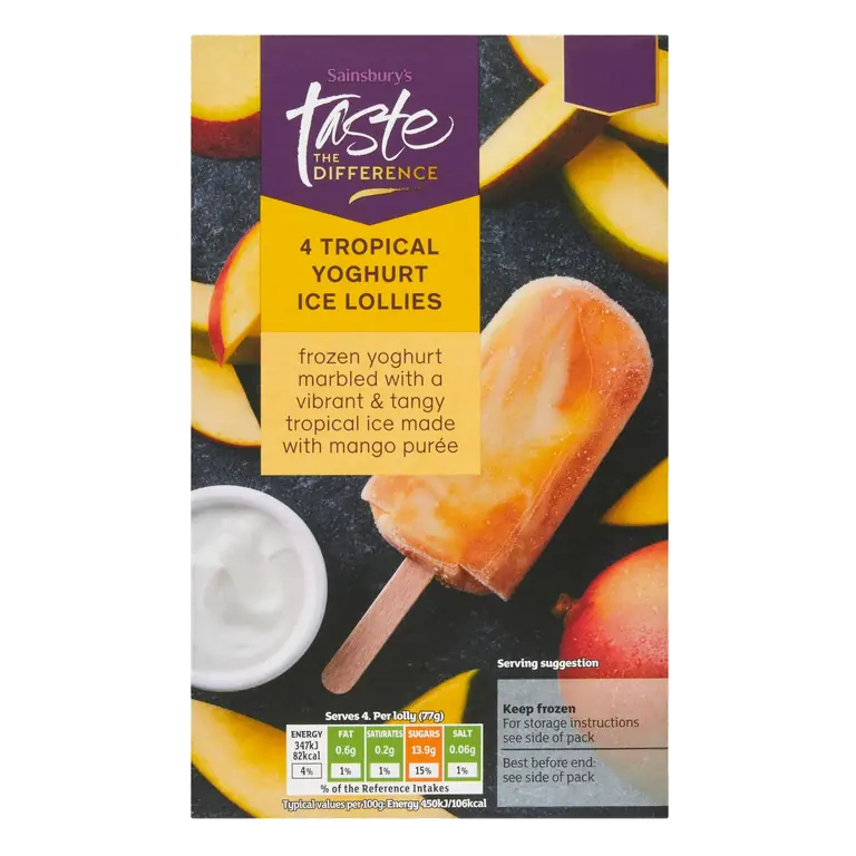 Tropical Yoghurt Ice Lollies, Taste the Difference 4 x 73ml