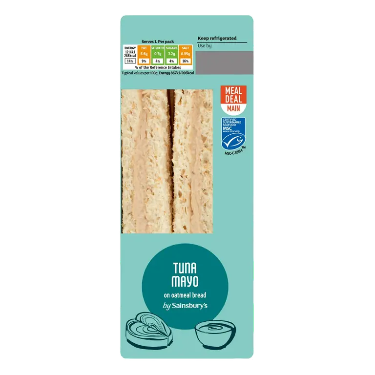 Tuna Mayo on Oatmeal Bread Sandwich