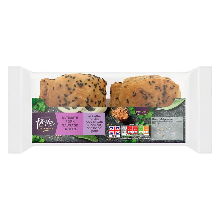 Ultimate Pork Sausage Rolls, Taste the Difference 270g