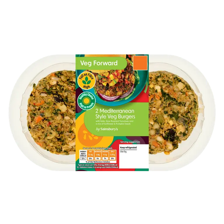 Veg Forward 2 Mediterranean Style Veg Burgers 227g