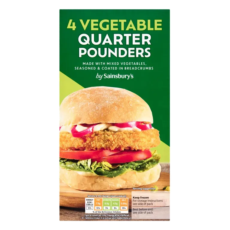Vegetable Quarter Pounders 454g