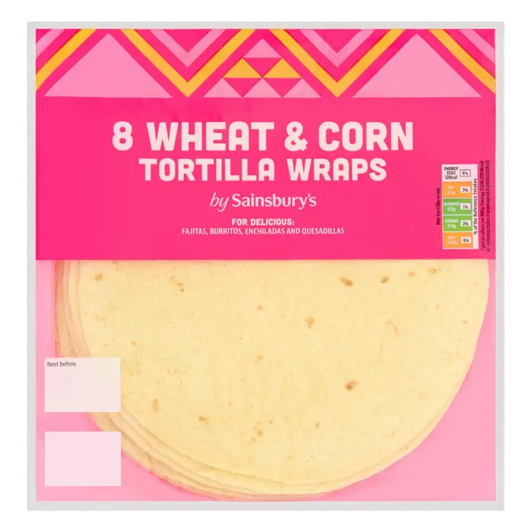 Wheat & Corn Tortilla Wraps x8 320g