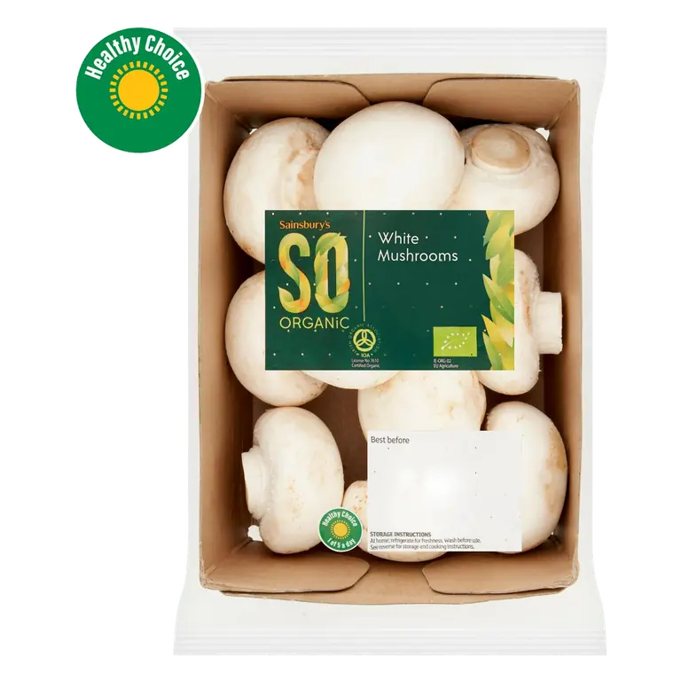 White Closed Cup Mushrooms, SO Organic 300g