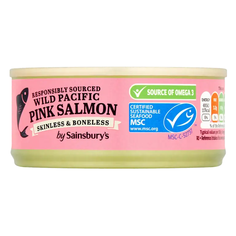 Wild Pacific Pink Salmon, Skinless & Boneless 105g