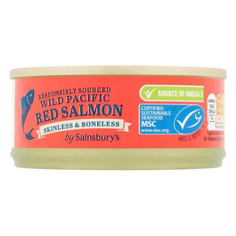 Wild Pacific Red Salmon, Skinless & Boneless 105g