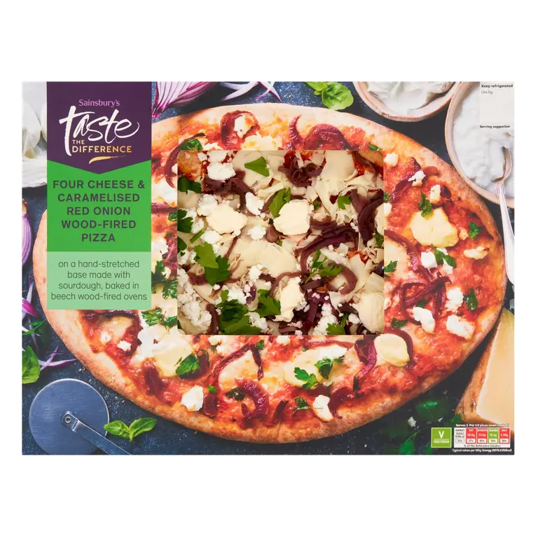 Wood-Fired Four Cheese & Caramelised Red Onion, Taste the Difference 475g