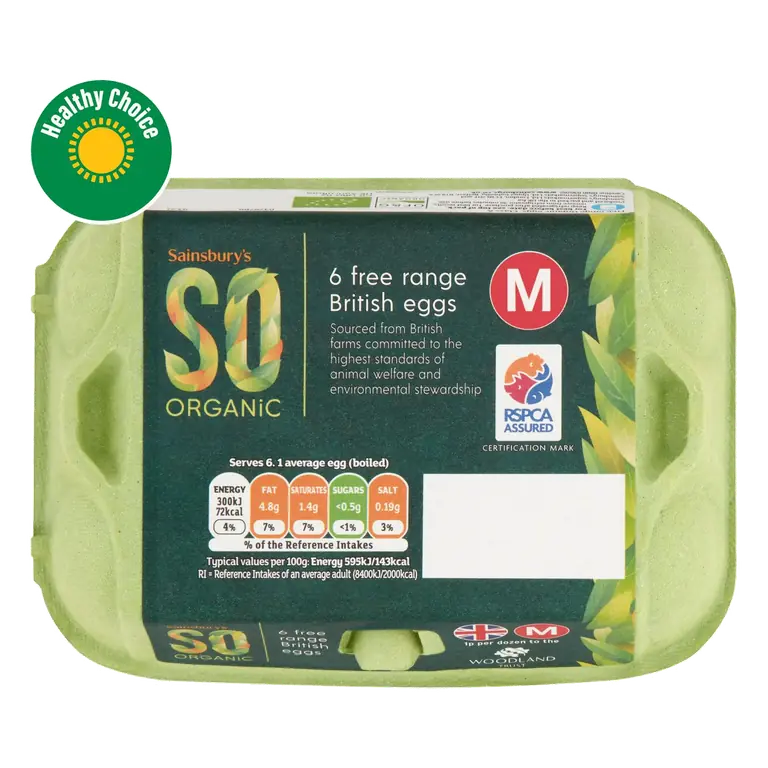 Woodland Free Range Medium Eggs, SO Organic x6