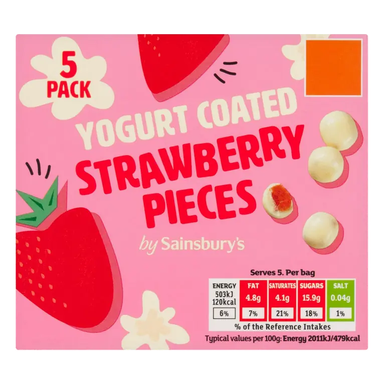 Yogurt Coated Strawberry Pieces 5 x 25g