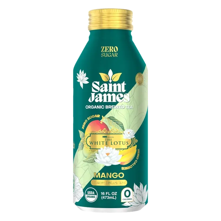 Saint James White Lotus Organic Black Tea 16 fl oz: Caffeinated, Mango