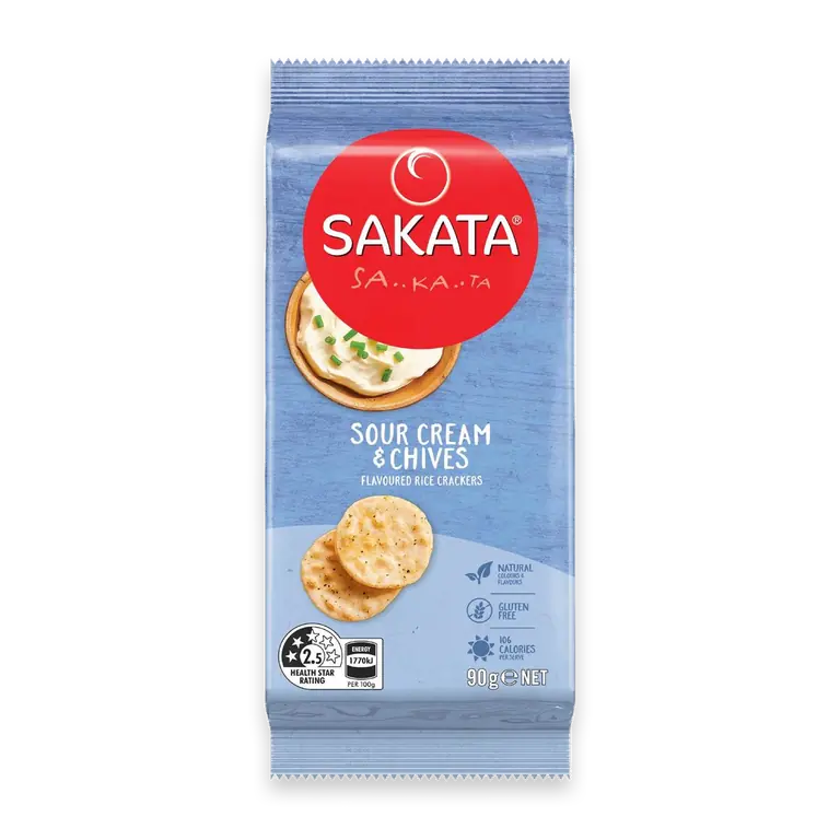 Rice Crackers Sour Cream & Chives Snack