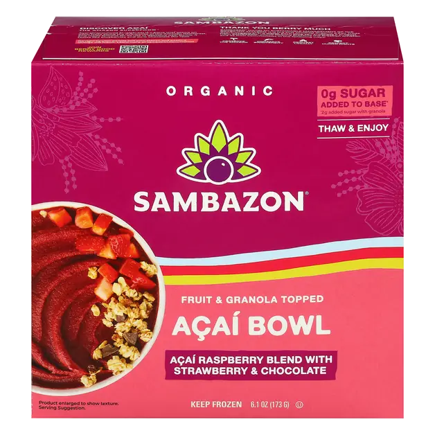 Organic Strawberry & Chocolate Raspberry Acai Bowl Frozen
