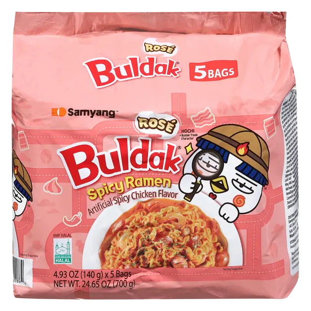 Buldak Rose Spicy Ramen - 5 ct