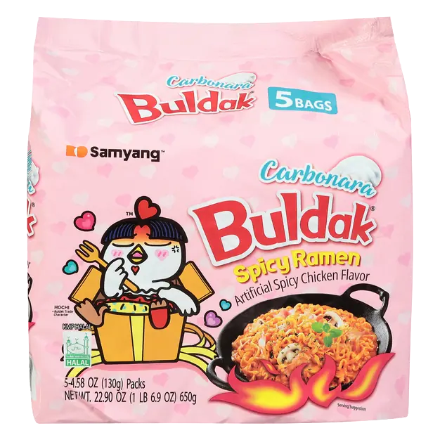Buldak Spicy Chicken Carbonara Ramen Noodles - 5 ct