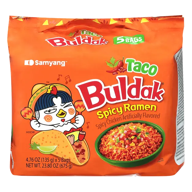 Buldak Spicy Taco Ramen Noodles - 5 ct