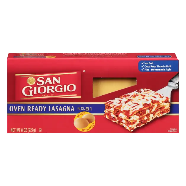 Oven Ready No Boil Lasagna Pasta