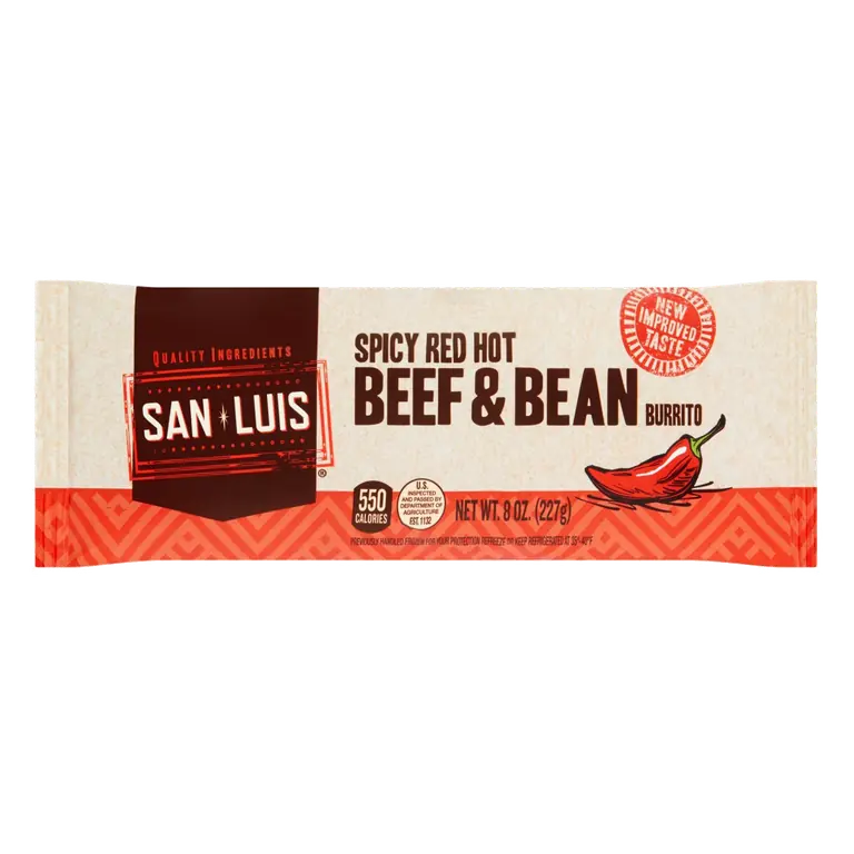 Spicy Red Hot Beef & Bean Burrito