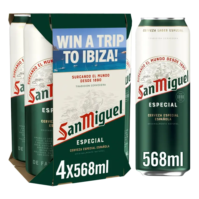 Premium Lager Beer Cans 4x568ml