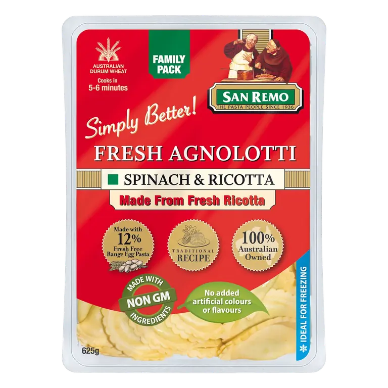 Fresh Agnolotti Spinach & Ricotta Family Pack
