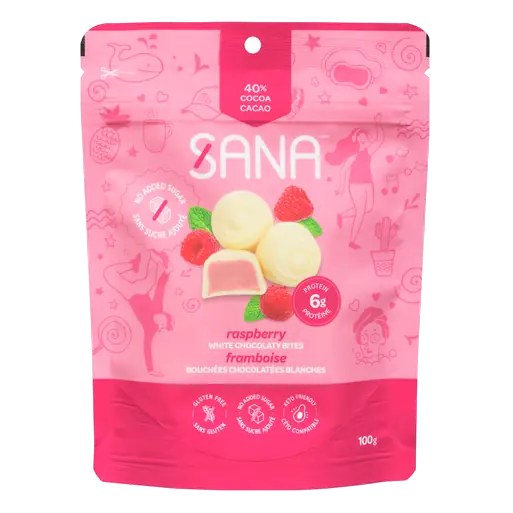 White Chocolaty Bites Raspberry 100 g