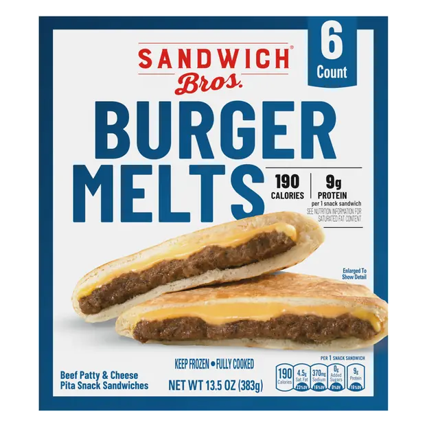 Burger Melts Pita Sandwiches - 6 ct Frozen