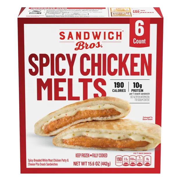 Spicy Chicken Melts Pita Sandwiches - 6 ct Frozen