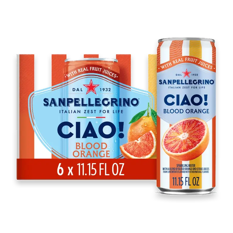 CIAO Blood Orange Zero Added Sugar Sparkling Water Cans